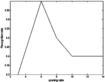 Fig. 5: Recognition Rate during pruning process