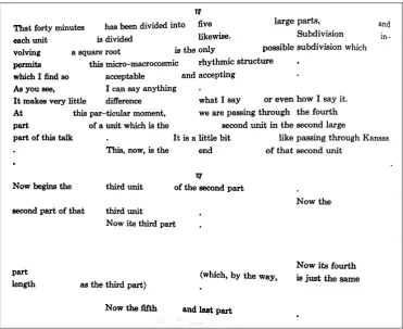 Figure 5: John Cage: Lecture on Nothing