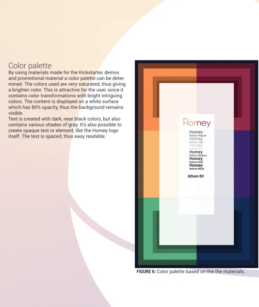 FIGURE 6: Color palette based on the the materials.