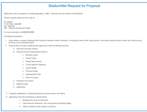 Figure 2-2 Sample Request for Proposal
