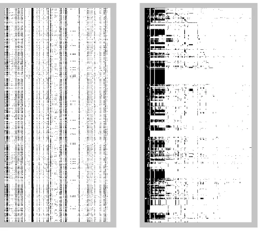Figure 6: A 2400×500 part of the data matrix used for model-order selection. Black dots indicatea 1 at the corresponding matrix element and white dots indicate a 0