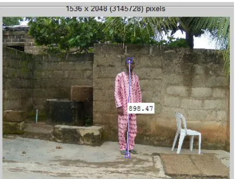 Figure 3c: Person’s height on squared with 3.0MP Camera   
