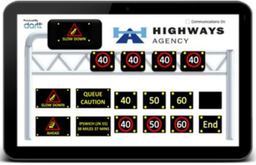 Figure 7: Information options from tablet acting as National Operations Centre 