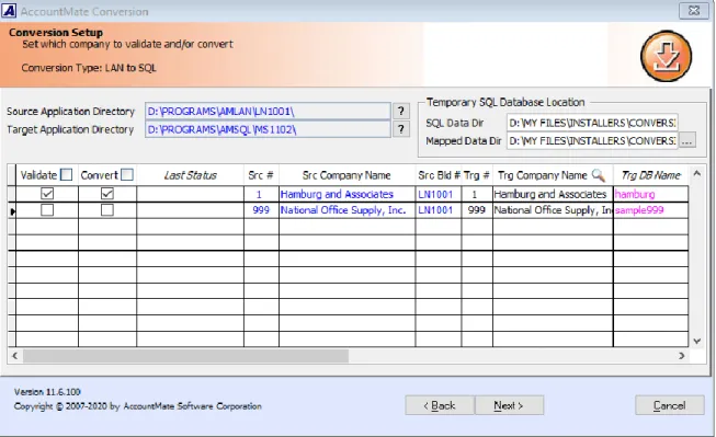 Figure 5. Conversion Setup