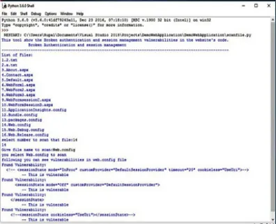 Fig. 2: Snapshot of scanning vulnerabilities