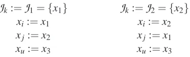 Figure 2 over variables Viments = {x1,x2,x3,x4}. Say, we have conducted two single-intervention exper- E1 = (J1,U1) = ({x1},{x2,x3,x4}) and E2 = ({x2},{x1,x3,x4})