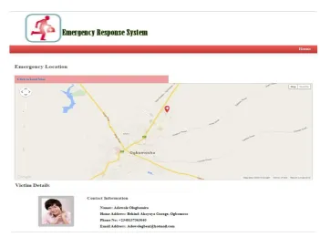 Figure 8: Page Showing the location of the Emergency 