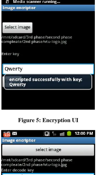 Figure 5: Encryption UI 
