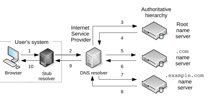 Figure 2.2: An example of a DNS query.