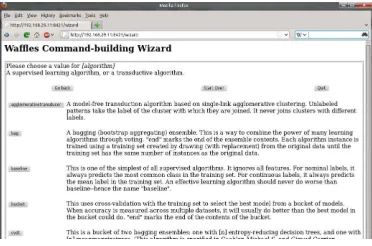 Figure 2: A partial screen shot of the Wafﬂes Wizard tool displayed in a web browser.
