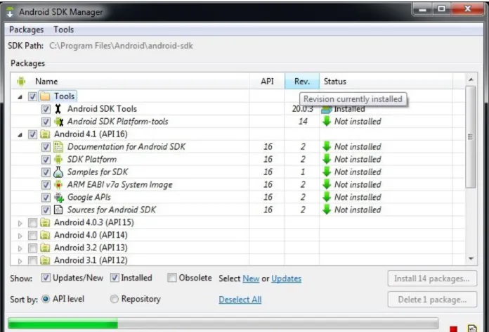 Figure x: The SDK Manager