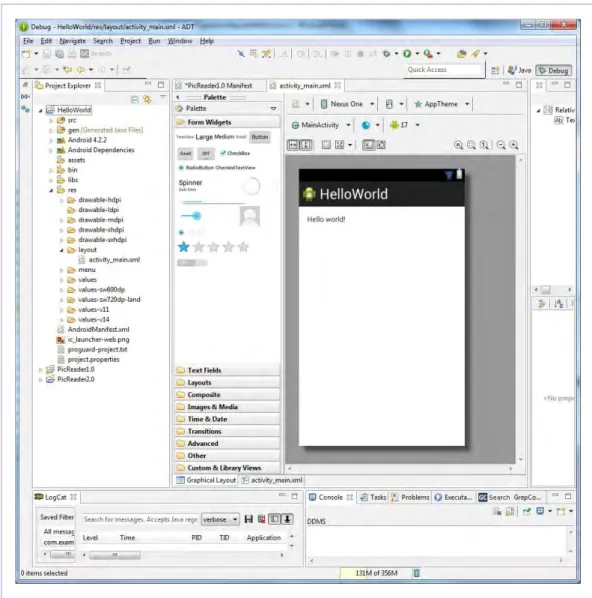 Fig 7.  HelloWorld Android application 