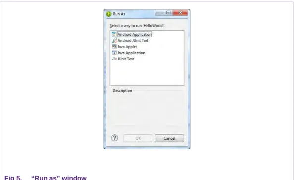 Fig 5.  “Run as” window 