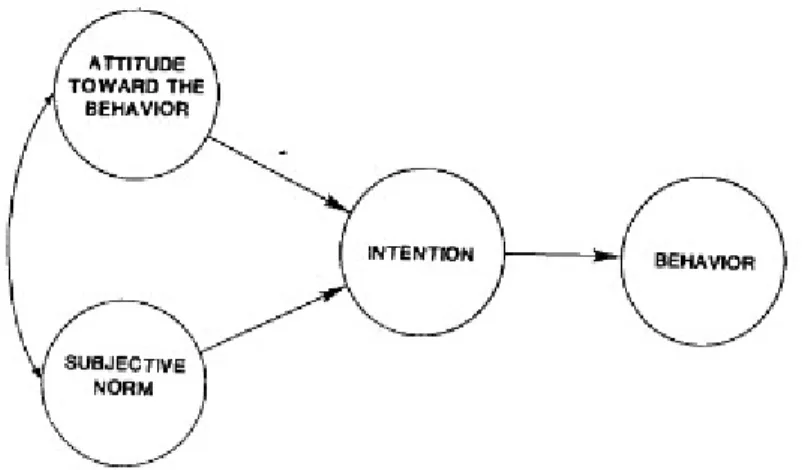 Figure 1: Theory of Reasoned Action (Arjzen &amp; Madden, 1985: 454).