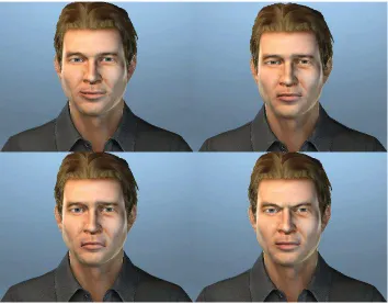 Figure 4. The Virtual Human used in the framework displaying several facial expressions