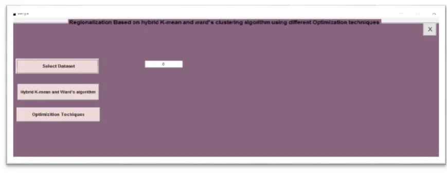 Figure 2 Snapshot of GUI used for selecting different spatial dataset 