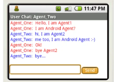 Figure 9: Chat in the emulator screen.
