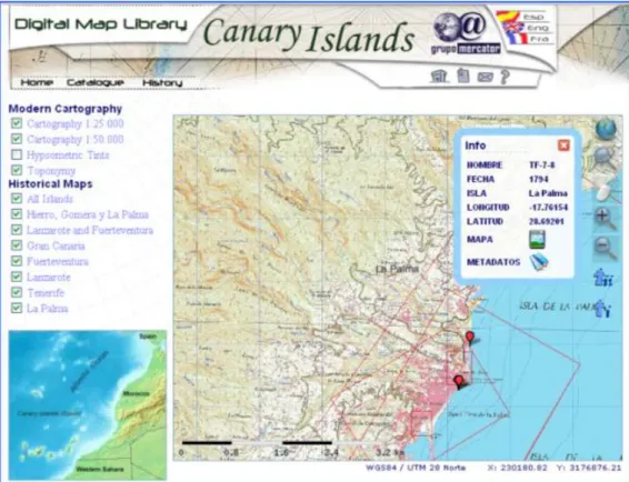 Fig. 10: Digital Map Library Prototype of the Canary Islands [24] 