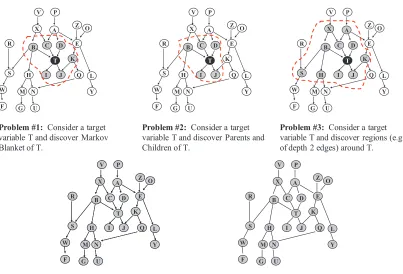Figure 2: Five types of causal discovery from local (types 1, 2), to global (4, 5) and intermediate(3)