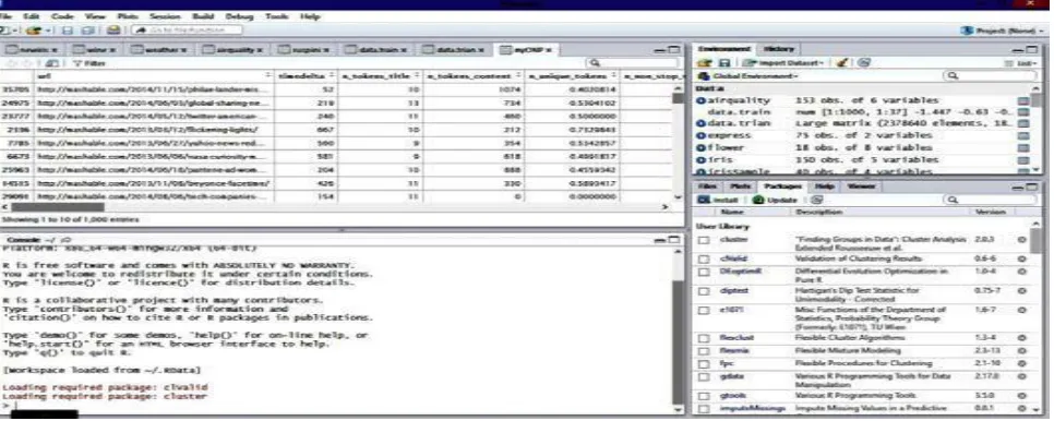Fig 1: R tool Studio 