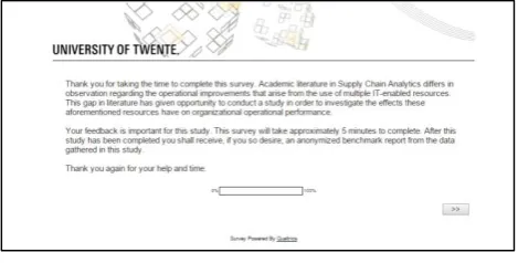 Figure 3. Survey welcome message 