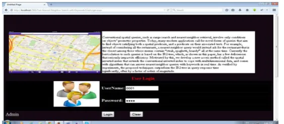 Figure 2:User Login For Location Search  