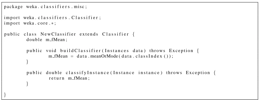 Figure 2: Classiﬁer code example.