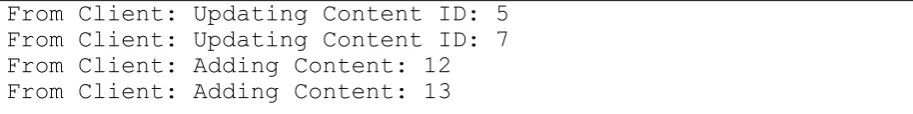 Figure 14: Client collect the new updated content form server 
