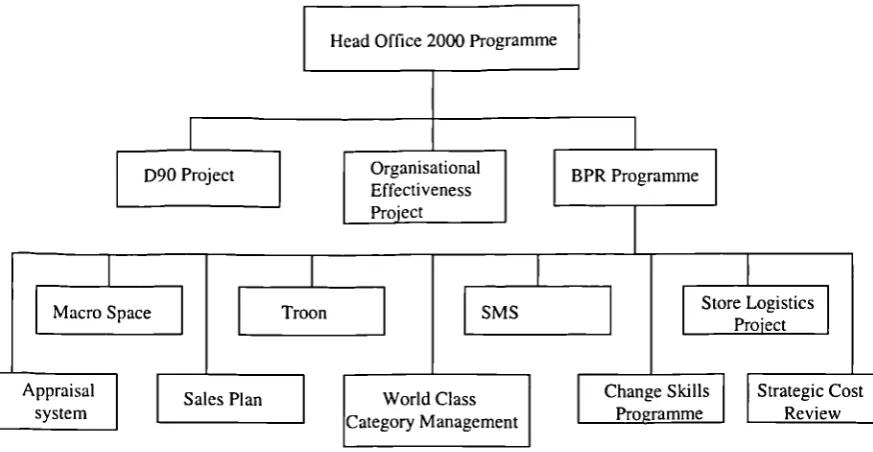 Figure 4.1 The Structure of the Head Office 2000 Programme