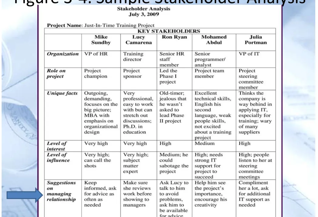 Figure 3-4. Sample Stakeholder Analysis