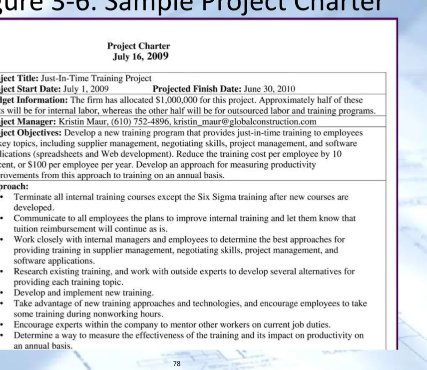 Figure 3-6. Sample Project Charter