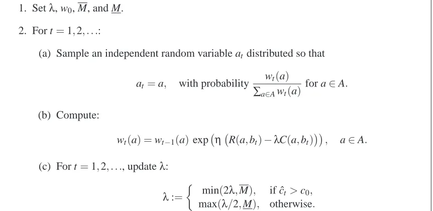 Table 1: Exponentially weighted average predictor.
