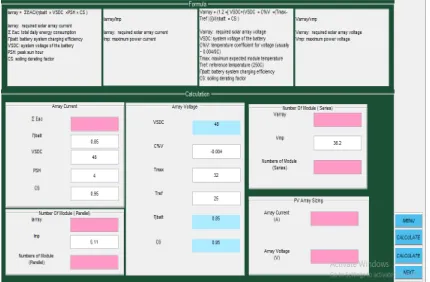Fig. 4PV array sizing GUI window