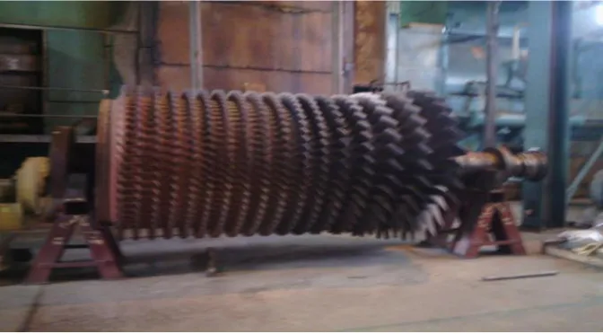 Fig. 5. Compressor rotor and blades 