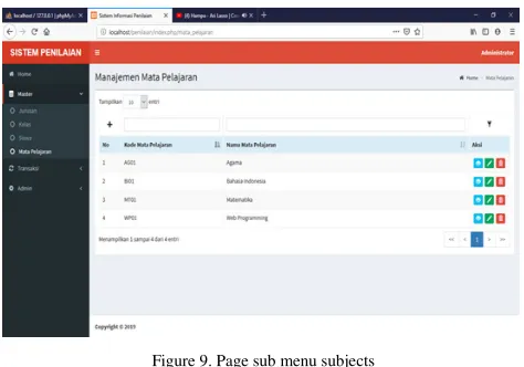 Figure 8. sub menu student 