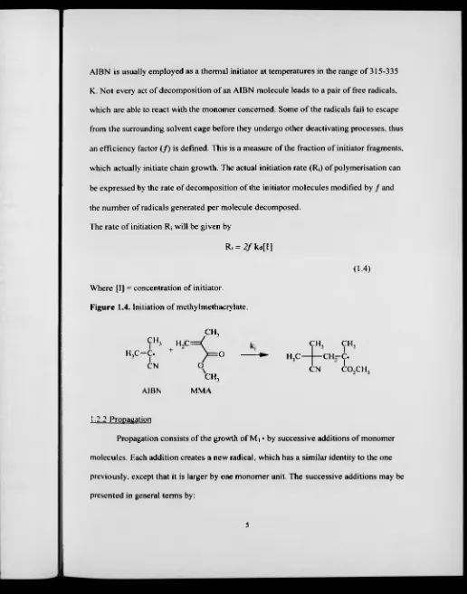 Figure 1.4. Initiation of methylmethacrylate.