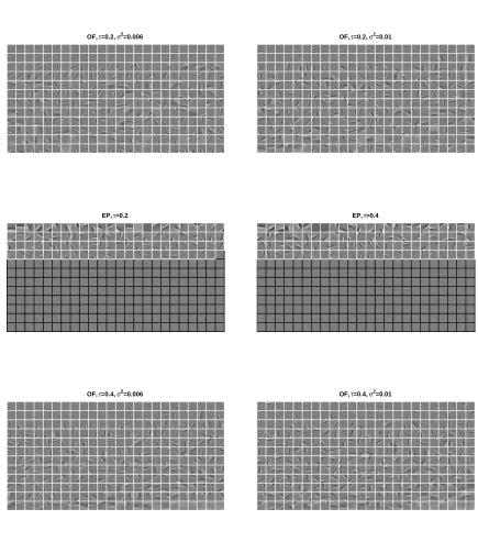 Figure 4: Final codes (after 10000 batch updates). Filters are ordered by descending ∥X ·,i∥, row-major ordering
