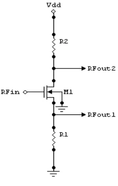 Fig. 4. Common-source/drain active balun schematic 