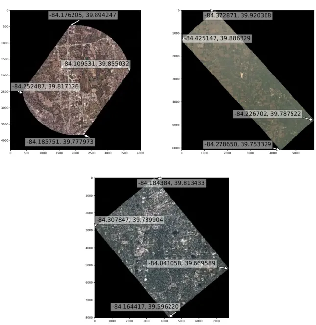 Figure 12. Imagery from the training dataset. Each selected image is from a different satellite
