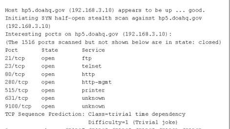 Figure D-6: Example Nmap Output 