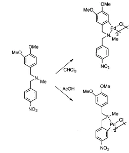 Fig. 1.13: Ligand exchange reaction from electron rich to electron deficient ring.