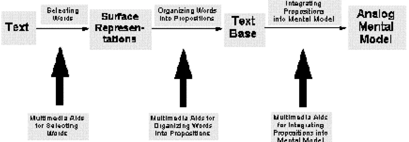 Figure 3. Cognitive processes in text comprehension and aids that support them
