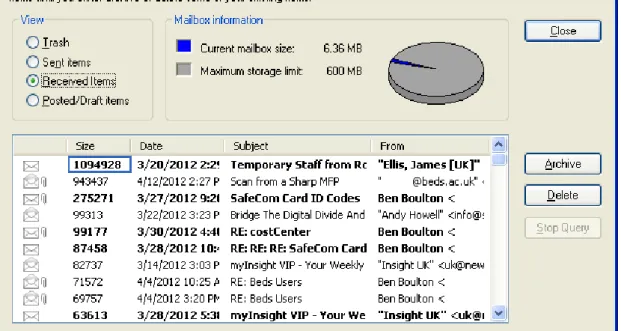 Figure 1 - Example Mailbox Info (600Mb) 