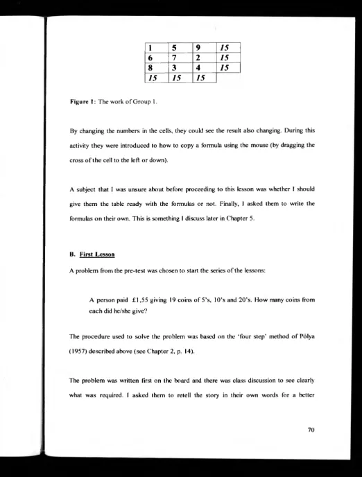 Figure 1: The work of Group 1.