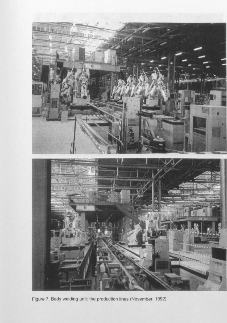 Figure 7. Body welding  unit: the  production  lines (November,  1992) 
