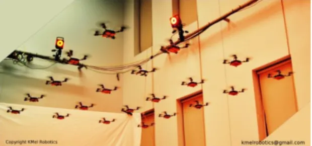 Figure 2.1: UAVs flying using a motion capture system for localization