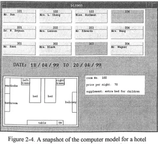 Figure 2-4. A snapshot of the computer model for a hotel booking system after further experiments 