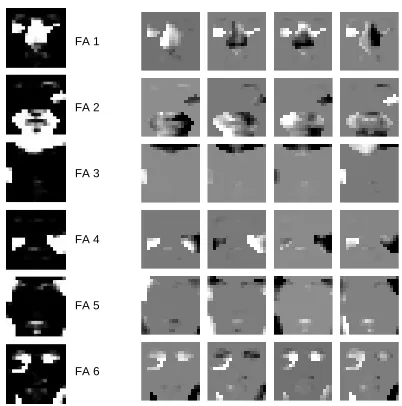 Figure 4: The parts-based model of faces learned by MCFA.