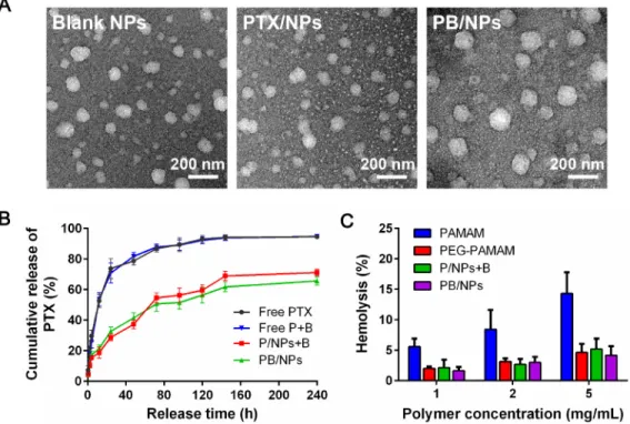 Figure  4  gave  the  clear  evidence  for  the  MDR  reversal  of  BNL  combination  and  PEG-PAMAM  NPs  introduction on drug resistant A2780/PTX cells