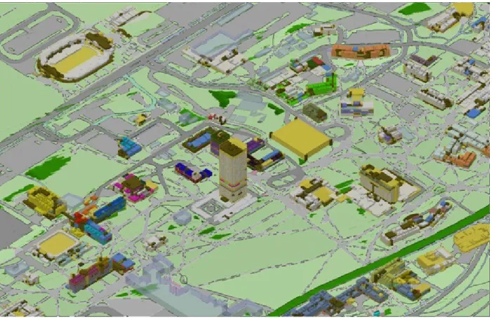 Figure 12: Large campus visualization in 3D 